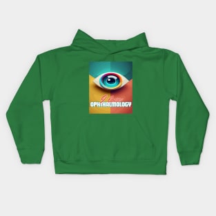 I love ophthalmology eye with green ,yellow and orange color Kids Hoodie